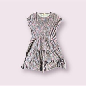 BeBop Mini Dress - Soft Pink and Blue Paisley